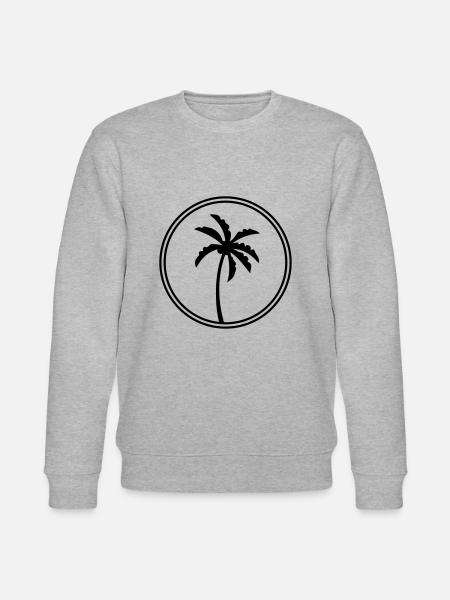 palm circle icon - Stanley/Stella CHANGER Unisex Organic Sweatshirt - heather grey