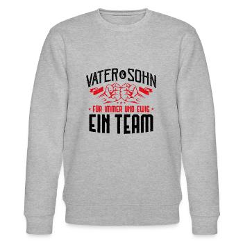 Vater sohn ein team - Stanley/Stella Unisex Bio-Sweatshirt CHANGER  - Grau meliert - Vorne - Nik (191cm) & Marisol (170cm)
