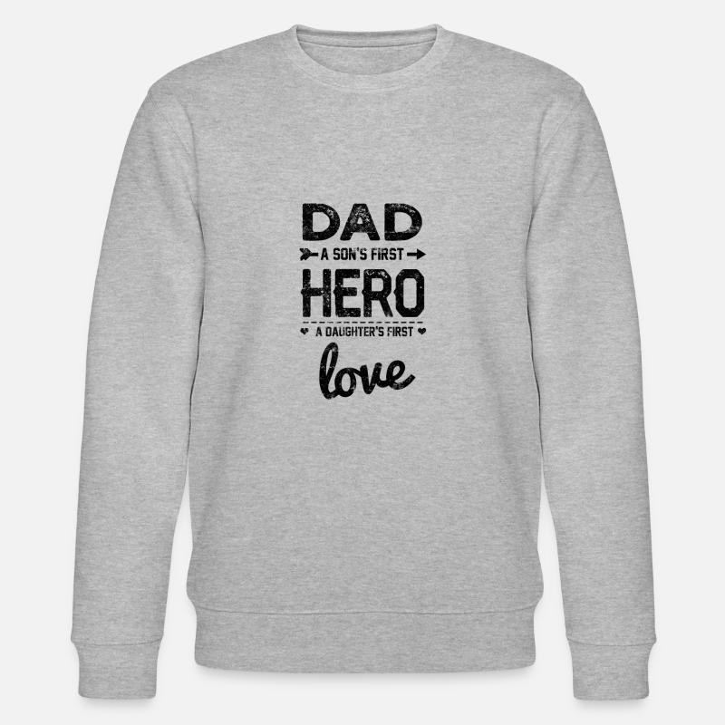 Papa Held Dad - Stanley/Stella Unisex Bio-Sweatshirt CHANGER  - Grau meliert