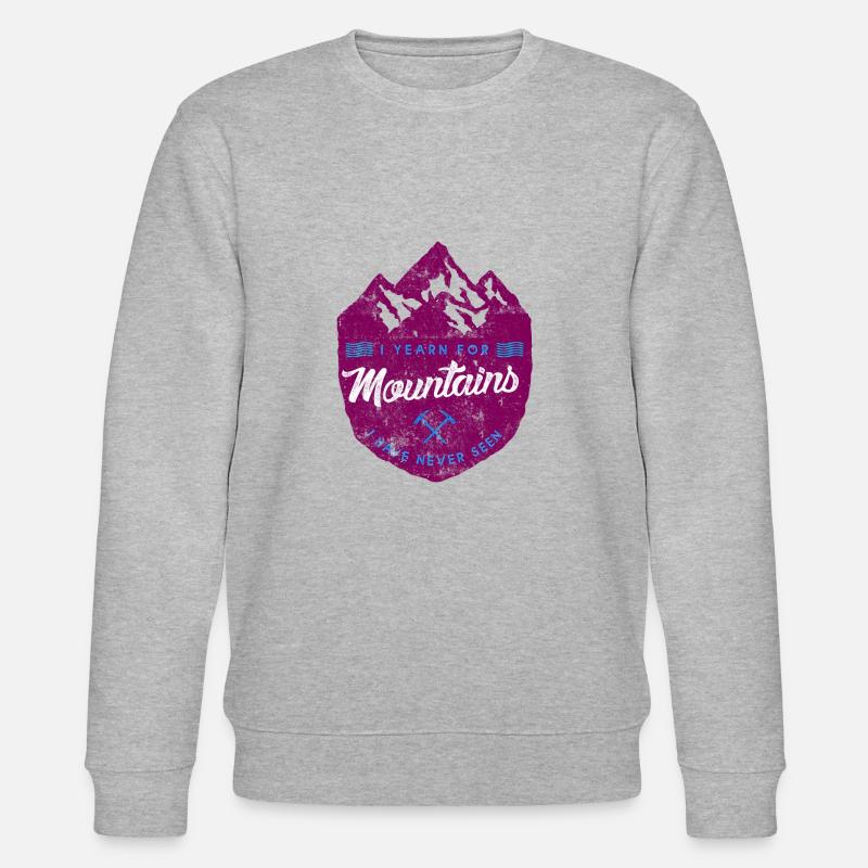 Mountain Berge Spruch - Stanley/Stella Unisex Bio-Sweatshirt CHANGER  - Grau meliert