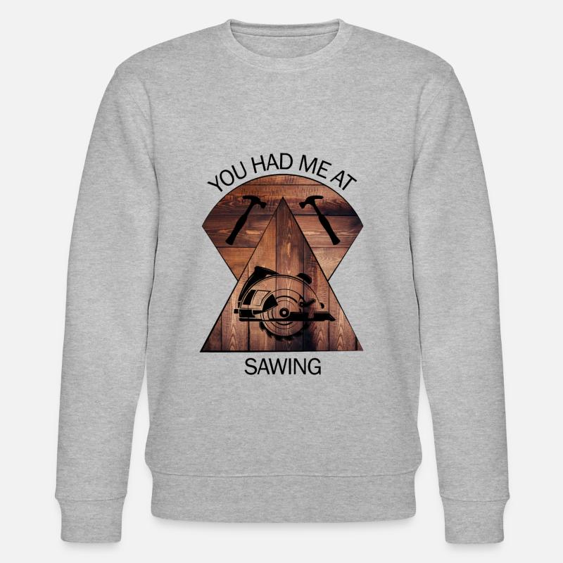 Tømrer, tømrer, tømrer, tømrer, håndværker, træ - Stanley/Stella økologisk unisex-sweatshirt CHANGER  - grå meleret