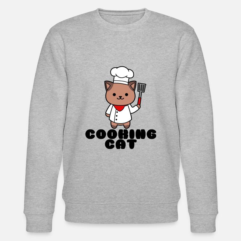 Cooking cat - Stanley/Stella Unisex Bio-Sweatshirt CHANGER  - Grau meliert
