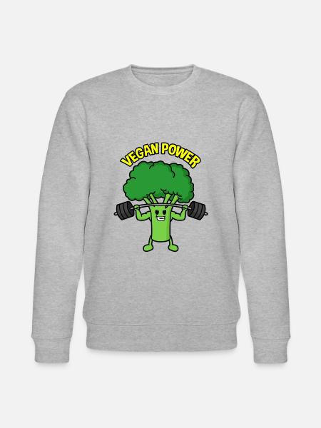 Vegan power broccoli - Stanley/Stella CHANGER Unisex Organic Sweatshirt - heather grey