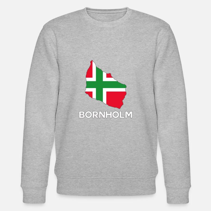 Bornholms flagform - Stanley/Stella økologisk unisex-sweatshirt CHANGER  - grå meleret