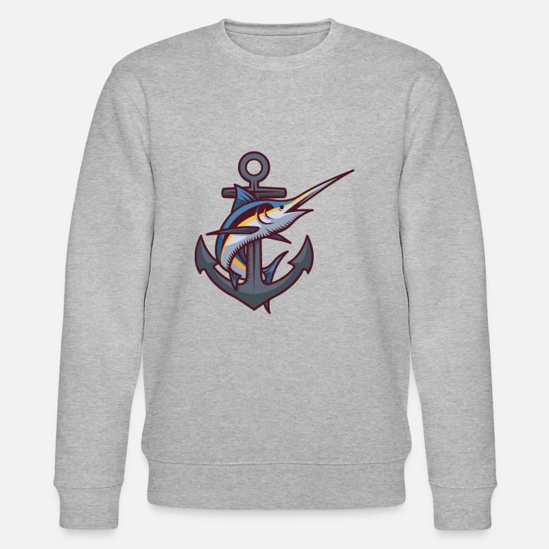 Poisson ancré - Sweat bio CHANGER Stanley/Stella Unisexe - gris chiné