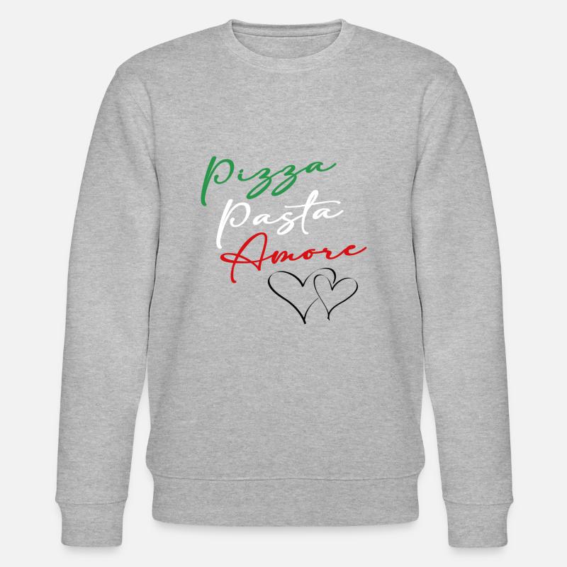 Pizza Pasta Amore - Stanley/Stella Unisex Bio-Sweatshirt CHANGER  - Grau meliert
