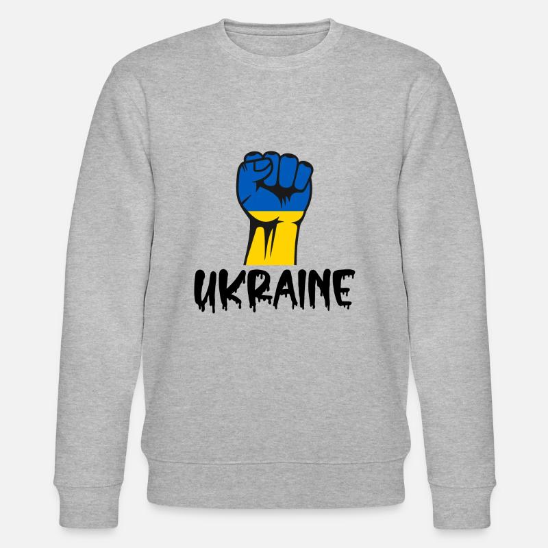 Ukraine Faust Ukraine Konflikt - Stanley/Stella Unisex Bio-Sweatshirt CHANGER - Grau meliert