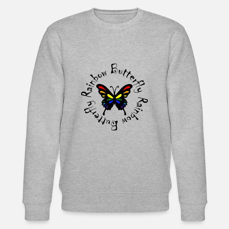 Rainbow Butterfly - Stanley/Stella CHANGER Unisex Organic Sweatshirt - heather grey