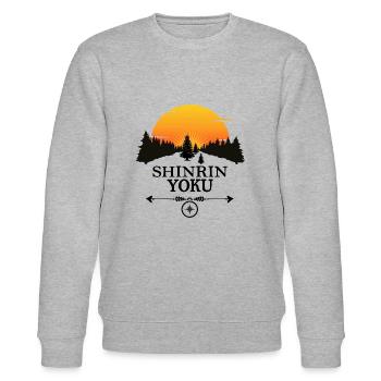waldbaden shinrin yoku waldmeditation - Stanley/Stella Unisex Bio-Sweatshirt CHANGER  - Grau meliert - Vorne - Nik (191cm) & Marisol (170cm)