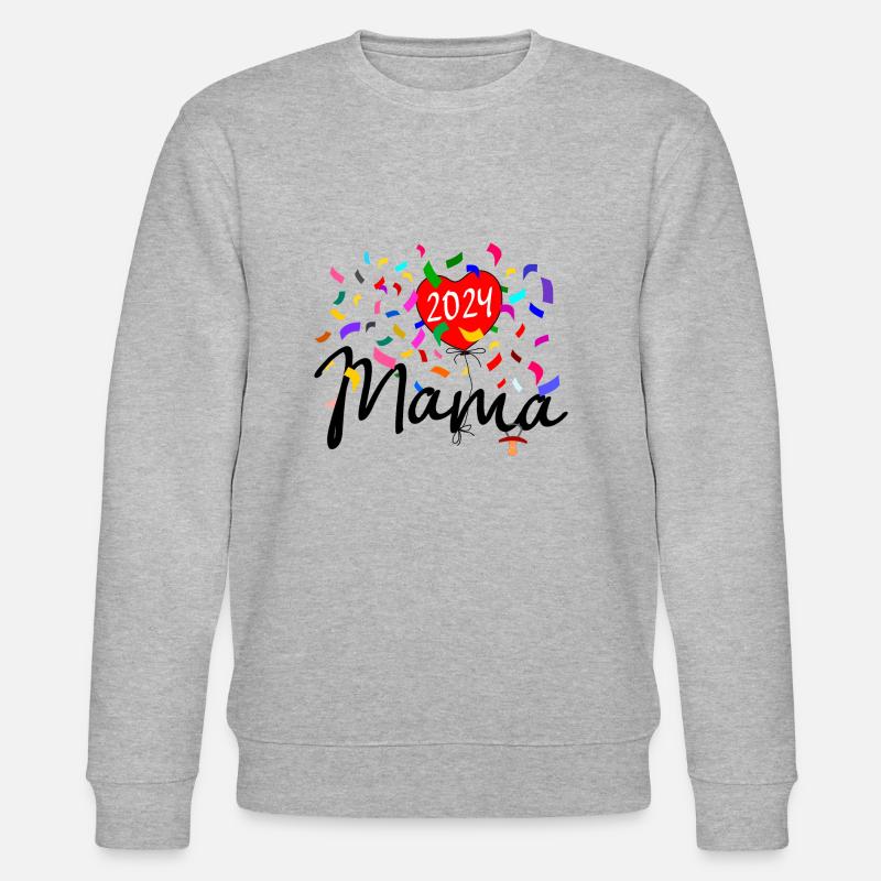 Mama 2024 Konfetti - Stanley/Stella Unisex Bio-Sweatshirt CHANGER  - Grau meliert