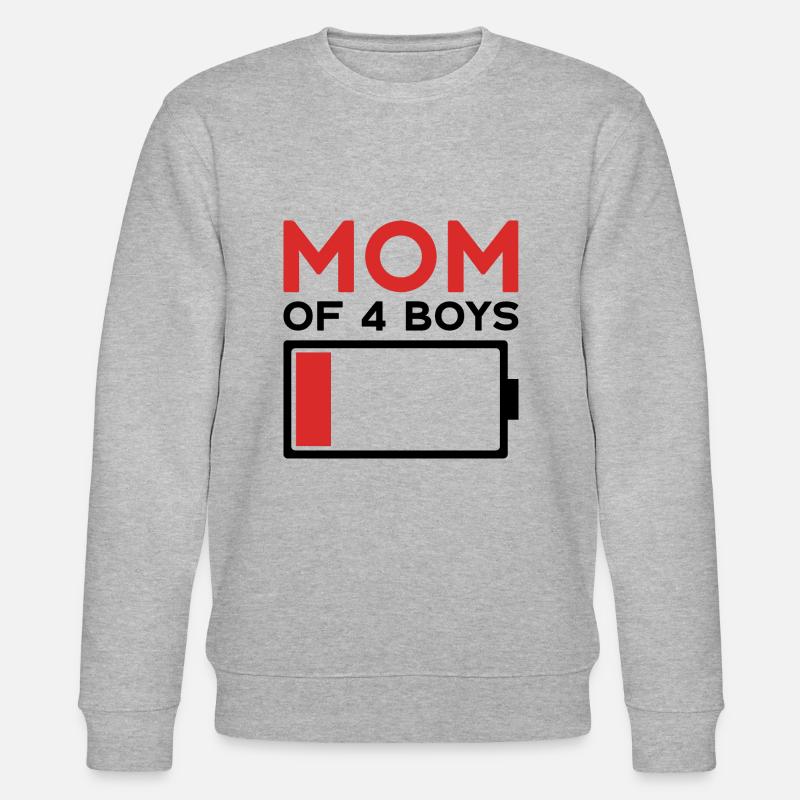 MAMAN DE 4 GARÇONS - Sweat bio CHANGER Stanley/Stella Unisexe - gris chiné