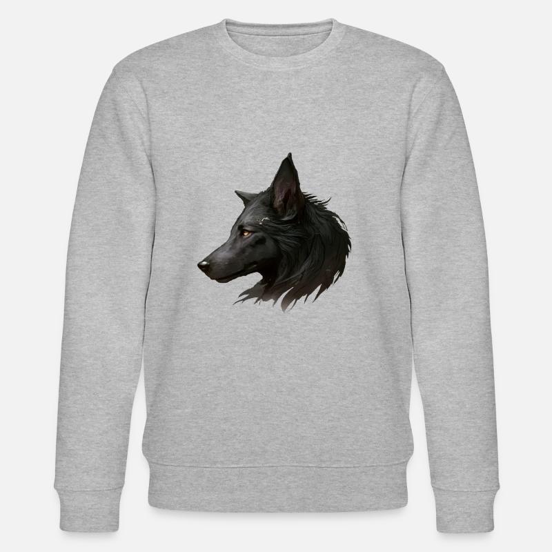 Der schwarze Wolf - Stanley/Stella Unisex Bio-Sweatshirt CHANGER  - Grau meliert