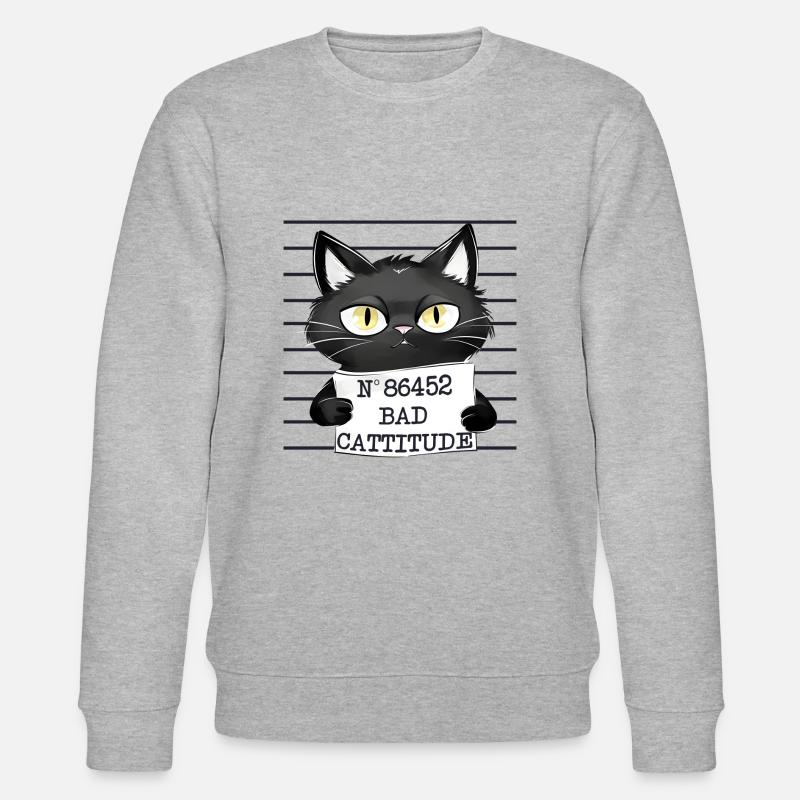 Bad Cattitude - Stanley/Stella Unisex Bio-Sweatshirt CHANGER  - Grau meliert