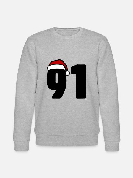 91 Number Christmas - Stanley/Stella CHANGER Unisex Organic Sweatshirt - heather grey