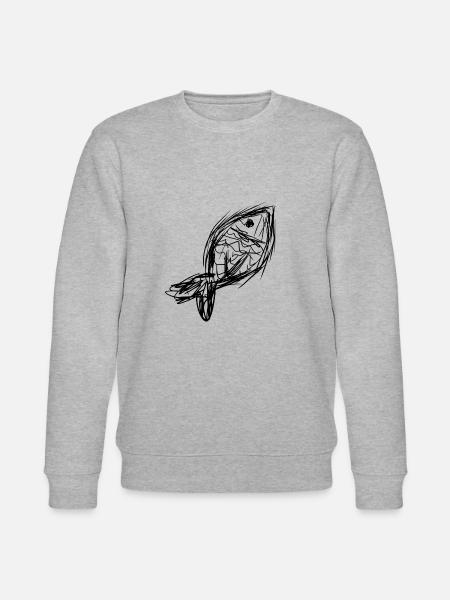 Fisch Klimawandel - Stanley/Stella Unisex Bio-Sweatshirt CHANGER  - Grau meliert