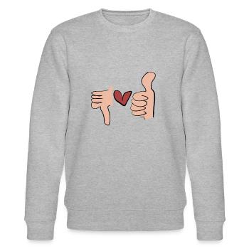 like herz - Stanley/Stella Unisex Bio-Sweatshirt CHANGER  - Grau meliert - Vorne - Nik (191cm) & Marisol (170cm)