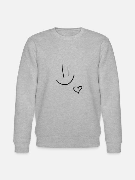 Smiley Heart - Stanley/Stella CHANGER Unisex Organic Sweatshirt - heather grey