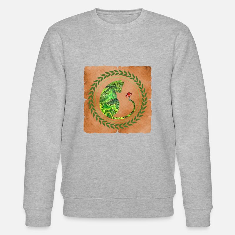 Cat with mushroom E 35 - Stanley/Stella CHANGER Unisex Organic Sweatshirt - heather grey