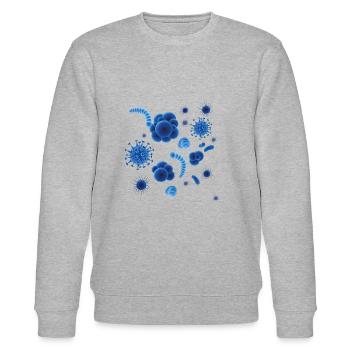 Virus bacteria germ Corona Sars COVID19 gift - Stanley/Stella CHANGER Unisex Organic Sweatshirt - heather grey - Front - Nik (191cm) & Marisol (170cm)