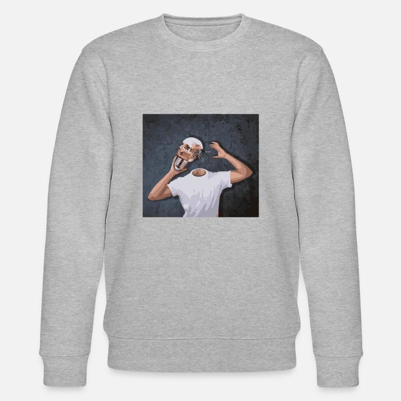 Schädel in der Hand - Stanley/Stella Unisex Bio-Sweatshirt CHANGER  - Grau meliert