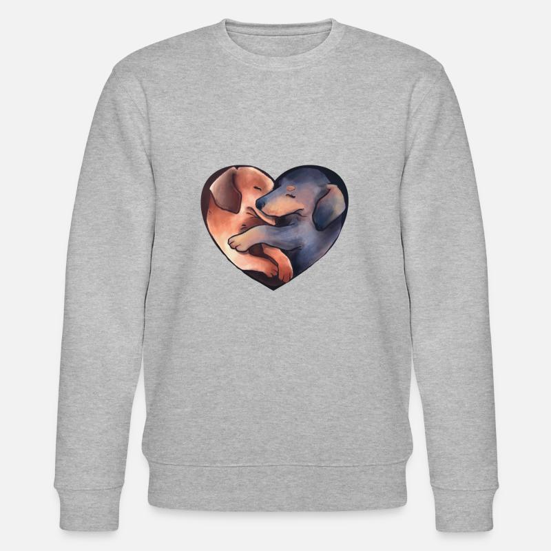 Herz voll Dackel - Stanley/Stella Unisex Bio-Sweatshirt CHANGER  - Grau meliert