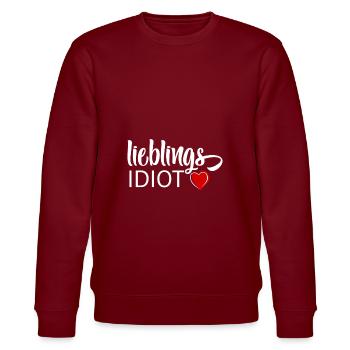 Lieblings Idiot - Stanley/Stella Unisex Bio-Sweatshirt CHANGER  - Burgunderrot - Vorne - Nik (191cm) & Marisol (170cm)