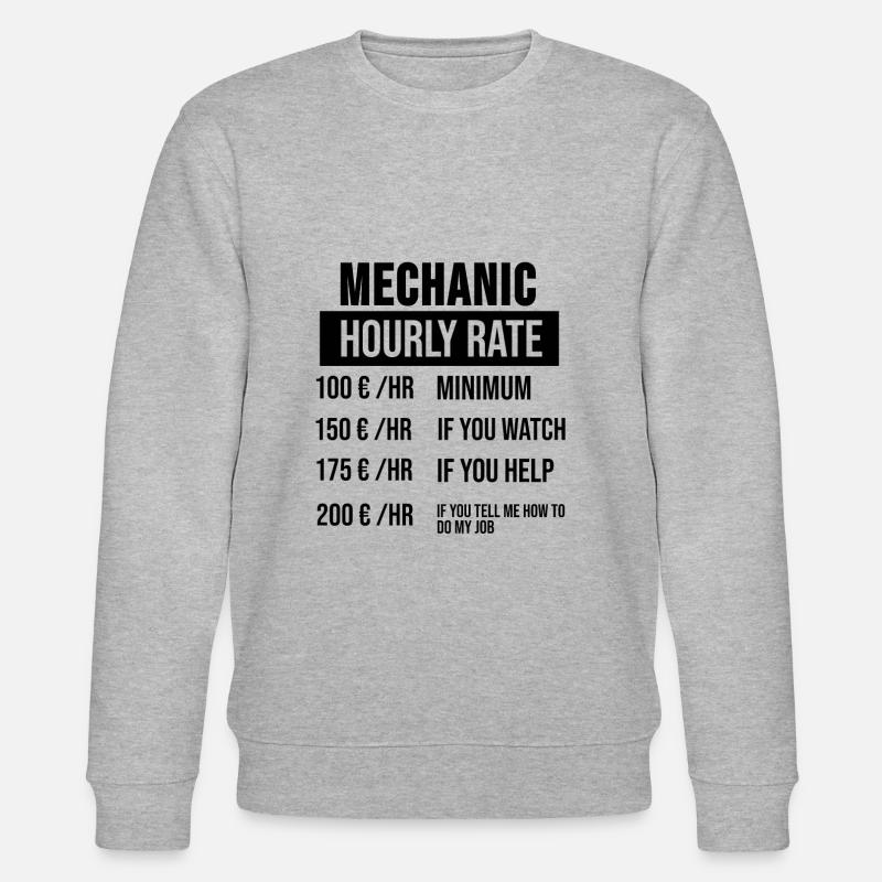 Mécanicien, artisan, plombier, salaire - Sweat bio CHANGER Stanley/Stella Unisexe - gris chiné