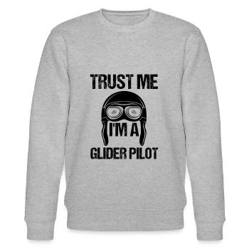 Segelflieger Segelflugzeug Gleiter Geschenk - Stanley/Stella Unisex Bio-Sweatshirt CHANGER  - Grau meliert - Vorne - Nik (191cm) & Marisol (170cm)