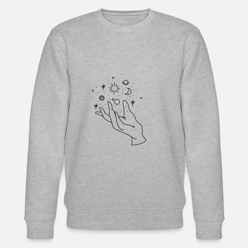 Main lune espace sombre - Sweat bio CHANGER Stanley/Stella Unisexe - gris chiné