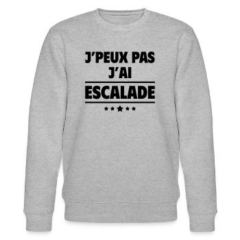 J'peux pas j'ai escalade, escaladeur, escaladeuse - Sweat bio CHANGER Stanley/Stella Unisexe - gris chiné - Devant - Nik (191cm) & Marisol (170cm)