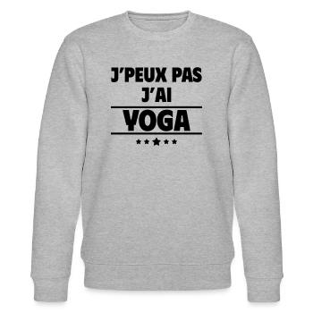 J'peux pas j'ai yoga, yogi, yogini - Sweat bio CHANGER Stanley/Stella Unisexe - gris chiné - Devant - Nik (191cm) & Marisol (170cm)