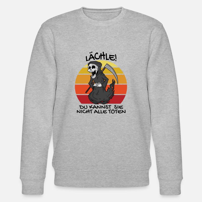 Sensenmann Retro Spruch lustig - Stanley/Stella Unisex Bio-Sweatshirt CHANGER  - Grau meliert