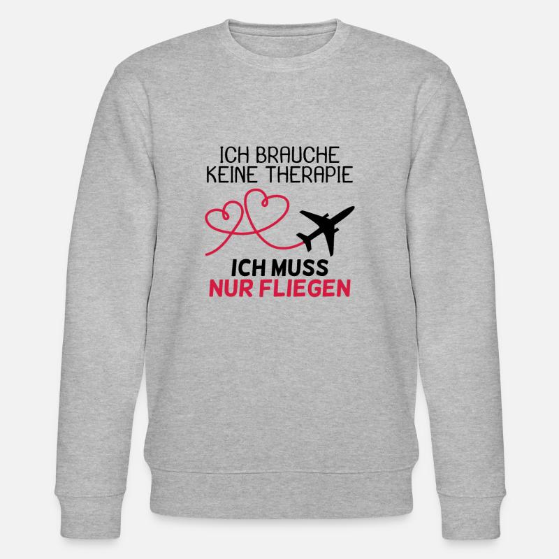 Flugzeug - Stanley/Stella Unisex Bio-Sweatshirt CHANGER  - Grau meliert