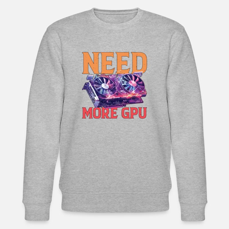 Need More Gpu 9 - Stanley/Stella Unisex Bio-Sweatshirt CHANGER  - Grau meliert