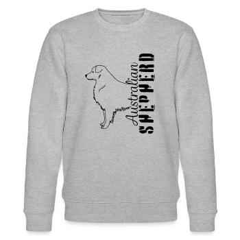 Aussies herding dog pet - Stanley/Stella CHANGER Unisex Organic Sweatshirt - heather grey - Front - Nik (191cm) & Marisol (170cm)