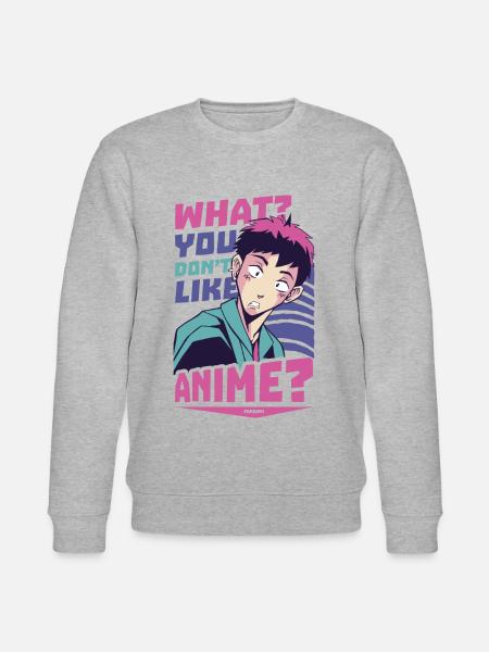 I Love Anime - Stanley/Stella CHANGER Unisex Organic Sweatshirt - heather grey