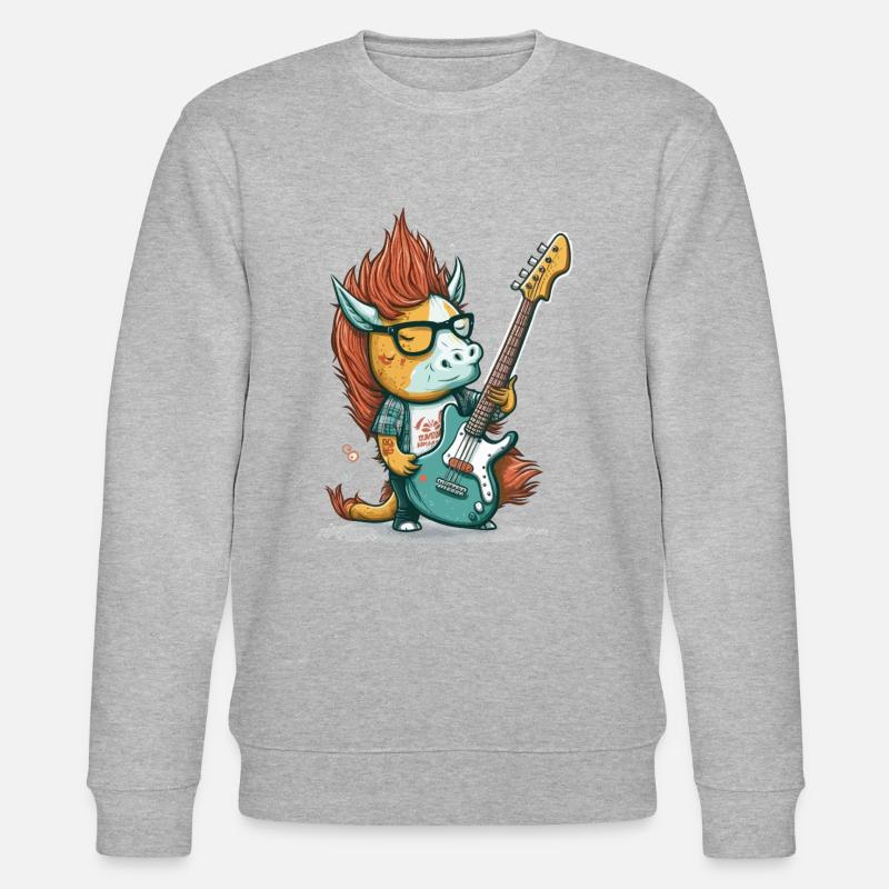 Rock auf Einhorn - Stanley/Stella Unisex Bio-Sweatshirt CHANGER  - Grau meliert