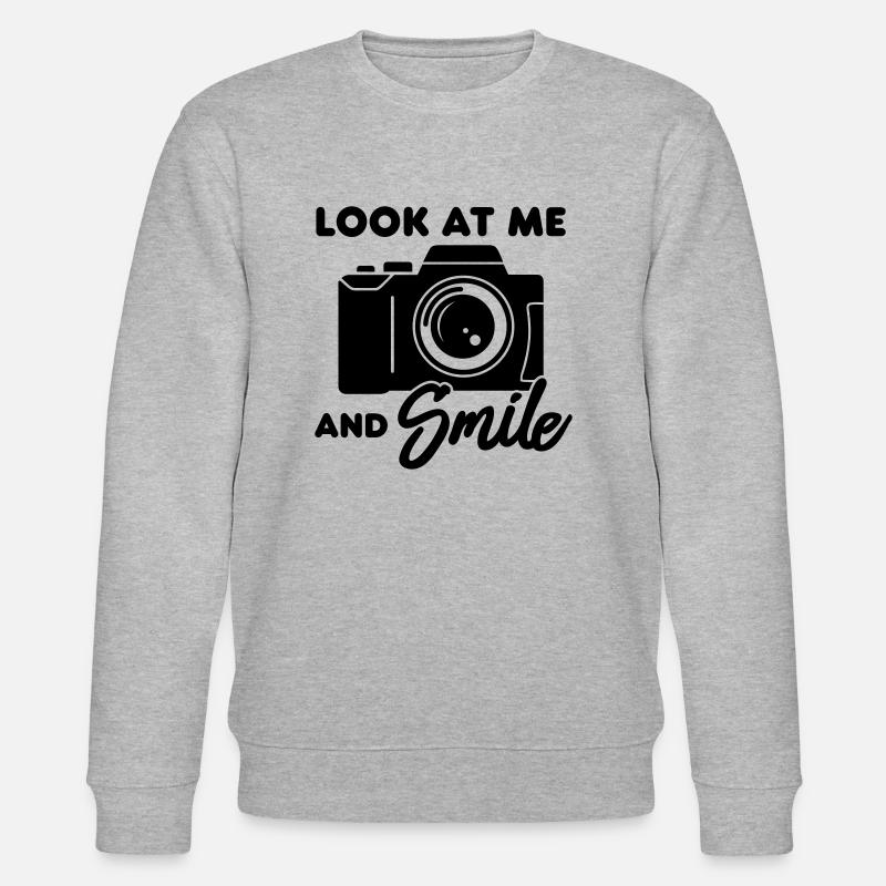 Kamera (Smile) - Stanley/Stella Unisex Bio-Sweatshirt CHANGER  - Grau meliert