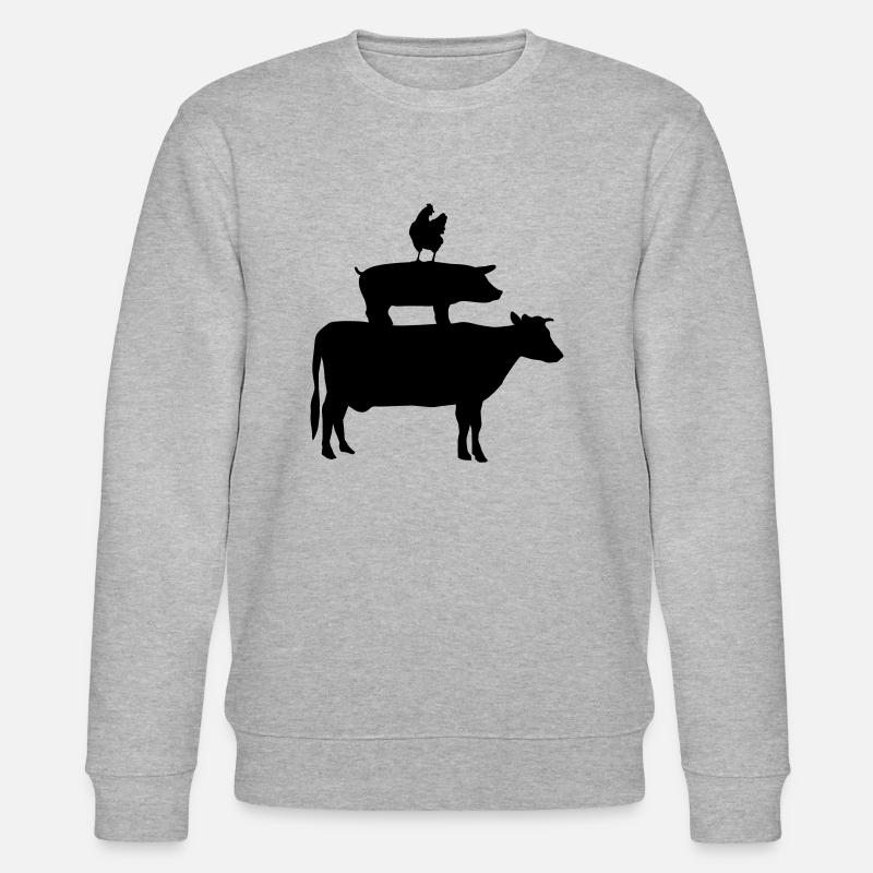 Kuh, Schwein und Huhn - Stanley/Stella Unisex Bio-Sweatshirt CHANGER  - Grau meliert