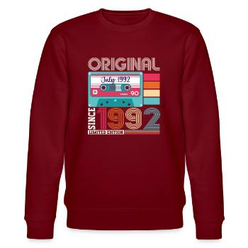Original Juillet 1992 30ème Anniversaire Cadeau Hommes - Sweat bio CHANGER Stanley/Stella Unisexe - bordeaux - Devant - Nik (191cm) & Marisol (170cm)