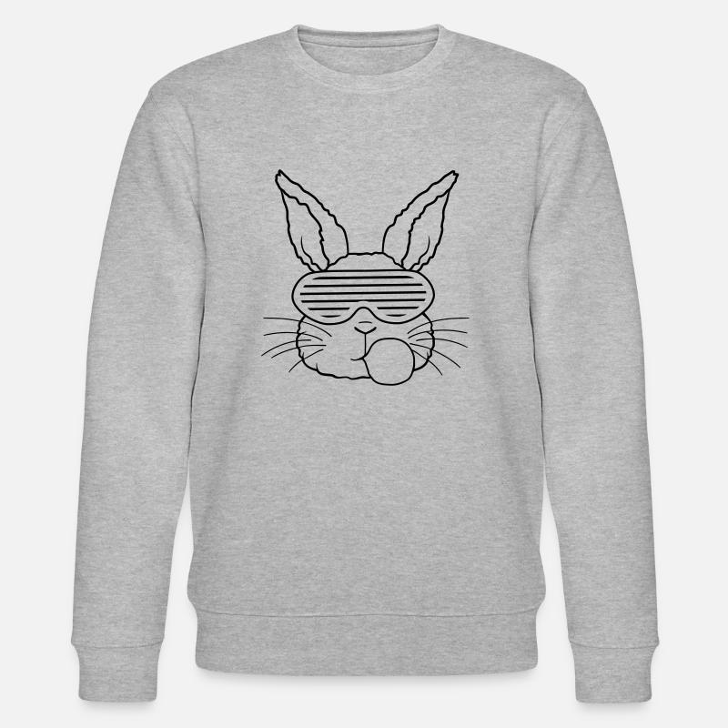 Rabbit chewing gum bubble cool - Stanley/Stella CHANGER Unisex Organic Sweatshirt - heather grey