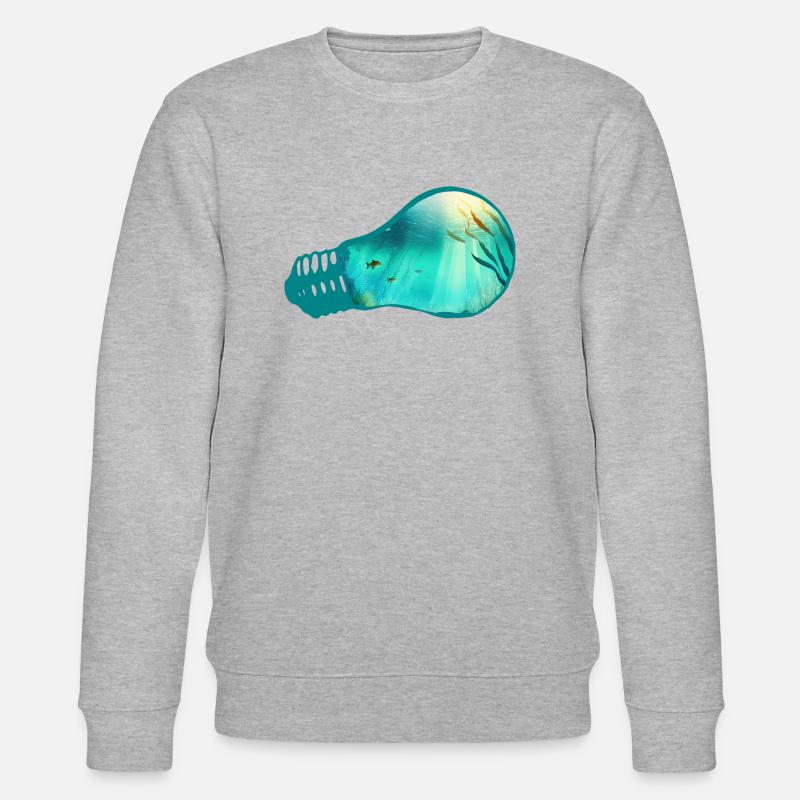 Glühbirne Unterwasser - Stanley/Stella Unisex Bio-Sweatshirt CHANGER - Grau meliert