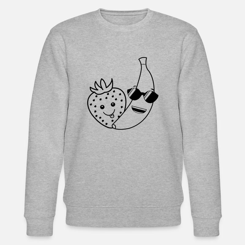 Erdbeere Banane - Stanley/Stella Unisex Bio-Sweatshirt CHANGER  - Grau meliert