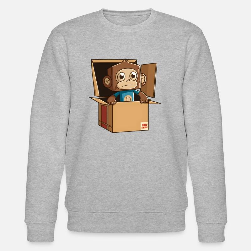 Super Cute monkey - Stanley/Stella Unisex Bio-Sweatshirt CHANGER  - Grau meliert