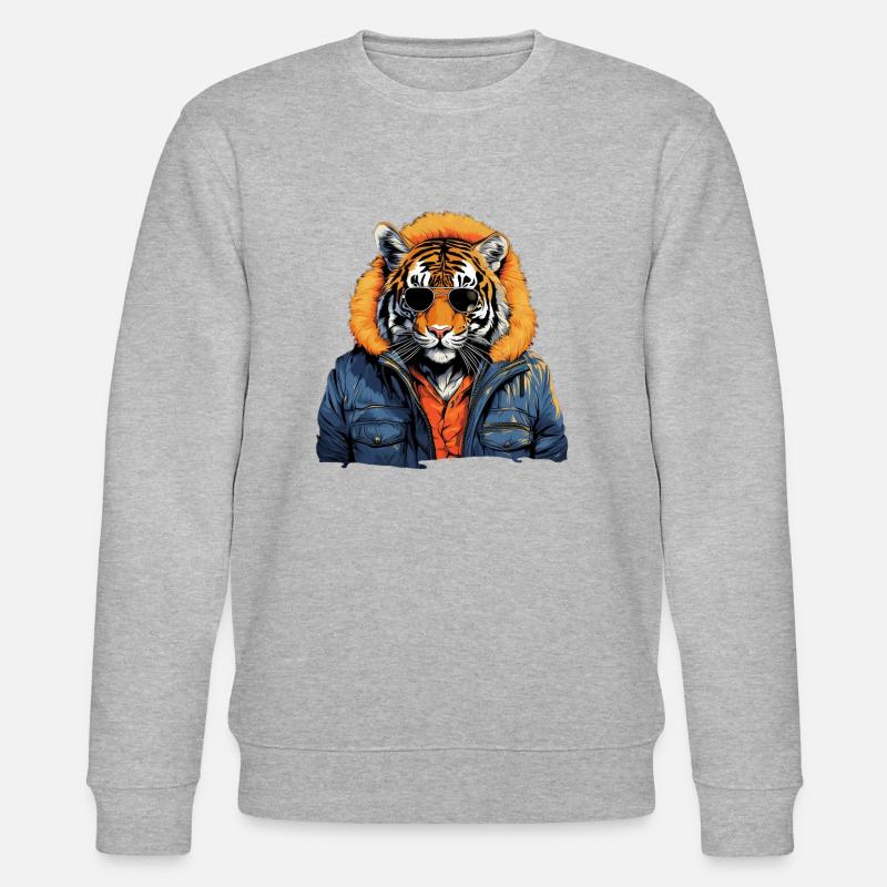 Tiger im Graffiti-Stil | Tiger-Liebhaber - Stanley/Stella Unisex Bio-Sweatshirt CHANGER  - Grau meliert