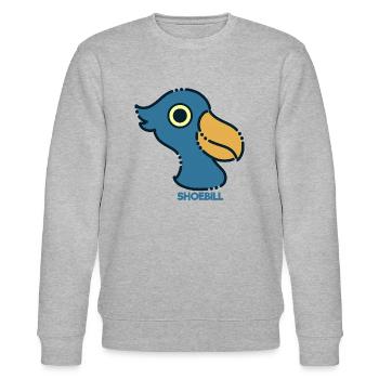 Oiseau à bec-en-sabot Ornithologue Forêt I Cadeau - Sweat bio CHANGER Stanley/Stella Unisexe - gris chiné - Devant - Nik (191cm) & Marisol (170cm)