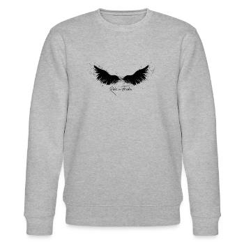 Aus der Kollektion »Trauerkleidung & Accessoires« - Stanley/Stella Unisex Bio-Sweatshirt CHANGER  - Grau meliert - Vorne - Nik (191cm) & Marisol (170cm)