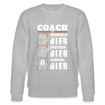 Mein Tagesablauf als Coach - Stanley/Stella Unisex Bio-Sweatshirt CHANGER  - Grau meliert - Vorne - Nik (191cm) & Marisol (170cm)