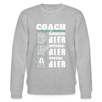 Mein Tagesablauf als Coach - Stanley/Stella Unisex Bio-Sweatshirt CHANGER  - Grau meliert - Vorne - Nik (191cm) & Marisol (170cm)