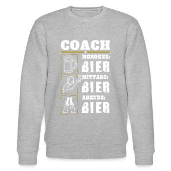 Mein Tagesablauf als Coach - Stanley/Stella Unisex Bio-Sweatshirt CHANGER  - Grau meliert - Vorne - Nik (191cm) & Marisol (170cm)